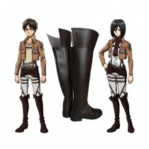 Anime Attack on Titan Eren Jaeger Mikasa Ackerman The Wings Of Freedom Survey Corps Cosplay Shoes
